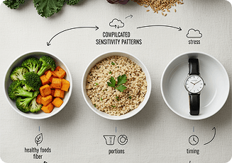 A gentle meal composition representing bloating and digestive health context.